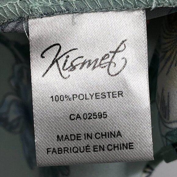 Kismet Light Teal Green Floral Keyhole Neck Camisole Tank Top size M - Picture 8 of 16